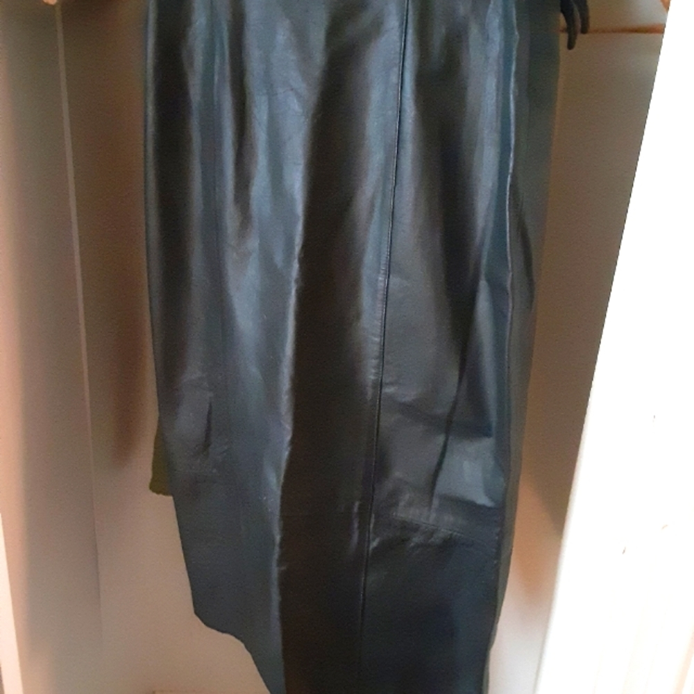Black leather skirt